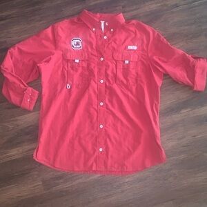 Columbia PFG Bahama‎ 3/4 Sleeve fishing shirt USC gamecock women’s sz large EUC